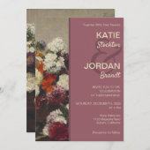 La vie morte avec Faire-part de mariage de fleurs (Devant / Derrière)