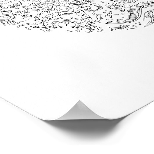 La vie océanique | Affiche décorative (Coin)