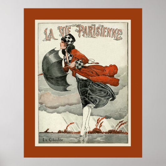 La Vie Parisienne ~ La Giboulee ~ Sleet 1918 Poster (Voorkant)
