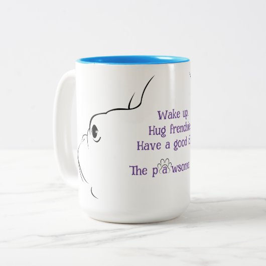 La vie pawsome French Bulldog Silhouette Mug (Devant gauche)