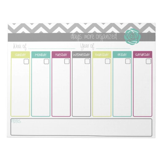 La vie. Plus Organisé. Bloc-notes Calendrier hebdo (Devant)