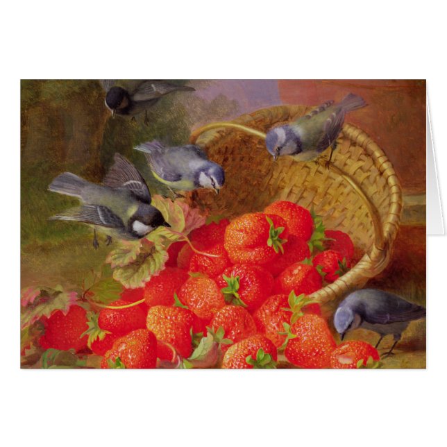 La vie toujours avec des fraises et des mésanges (Devant horizontal)