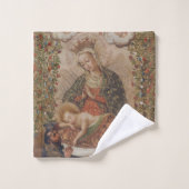 La Vierge adorant le Christ Enfant Noël (Gant de toilette)