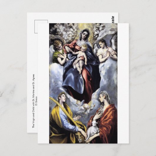 La Vierge et l'Enfant par El Greco Carte postale (Devant / Derrière)