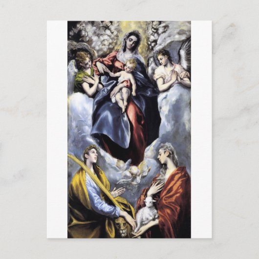 La Vierge et l'Enfant par El Greco Carte postale (Devant)