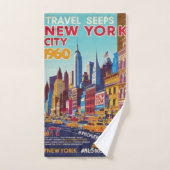 La Ville Qui Ne Dort Jamais | Impression d'art rét (Serviette à main)