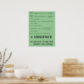 La violence est la réponse Affiche drôle imprimée (Cuisine)
