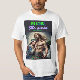 La Virgen María y el Guerrero: Humor divino T-shirt
