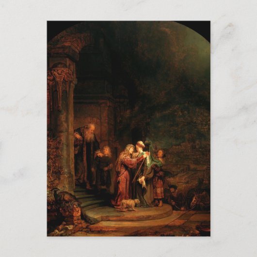 La Visitation par Rembrandt Carte postale (Devant)