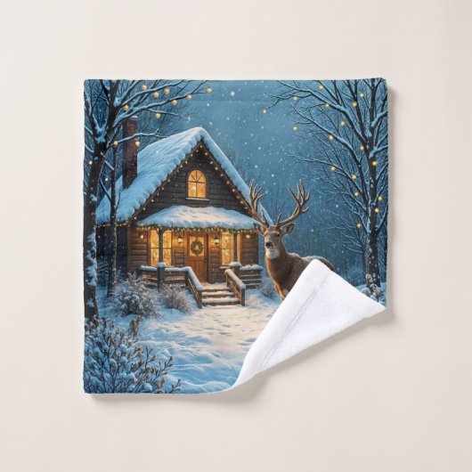 La visite de Noël enneigée de Big Buck (Gant de toilette)
