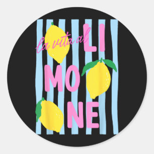 La Vita Al Limone Grappige Italiaanse Citroen Frui Ronde Sticker