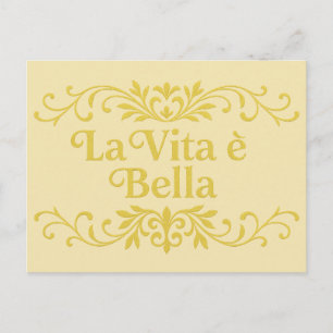 La Vita è Bella – Elegant Italiaans Levensmotto Briefkaart