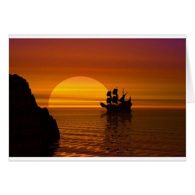 La voile au coucher du soleil (Devant horizontal)