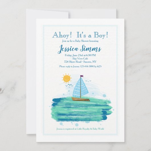 La voile dans la Sunshine Invitation (Devant)