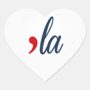 LA voor Kamala Harris. Wit, rood, blauw. Hart Sticker