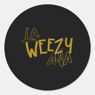 La Weezy Ana Louisiana Fijne Mardi Gras Kostuum vo Ronde Sticker
