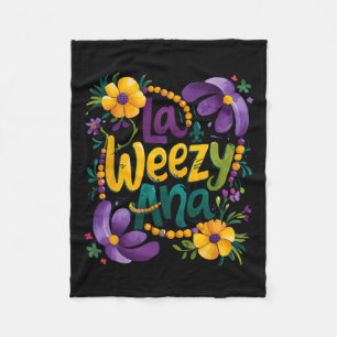 La Weezy Ana Mardi Gras kostuum New Orleans Fleece Deken