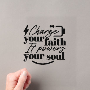 Laad je geloof - Christelijke inspirerende quote Acryl Uitnodigingen