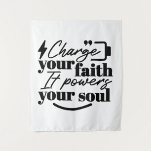 Laad je geloof - Christelijke inspirerende quote Wandkleed