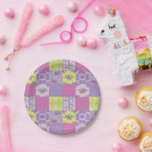 Laadbord en gele patchwork Quilt Pattern Papieren Bordje (Feest)