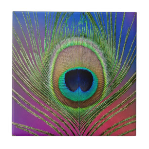 Laadveer van een pauw tegeltje