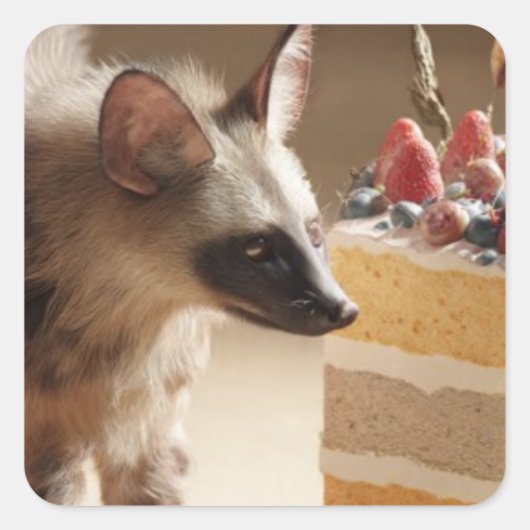 Laag Cake & Hyena Sticker (Voorkant)