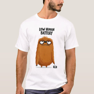 Laag Humane Batterij Grappig Moe Slak Karakter Cad T-shirt