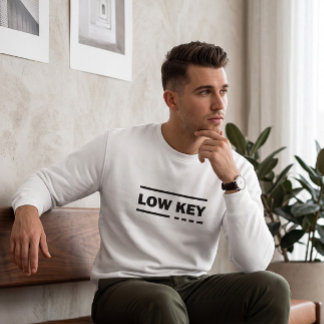 Laag Key Minimalistische Witte Crewneck Sweatshirt