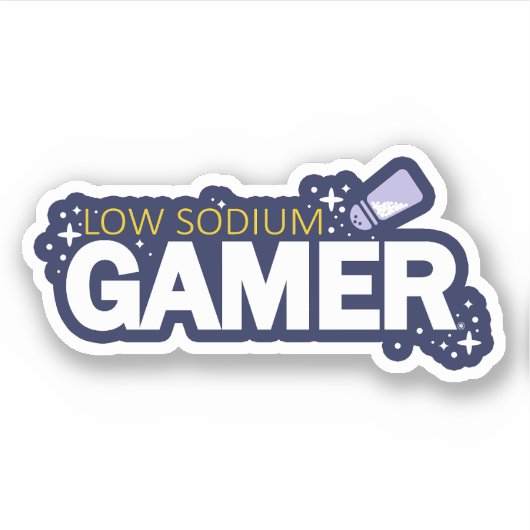 Laag natrium gamer - Grappige videogame typografie Sticker (Voorkant)