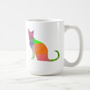 Laag Poly Katten Silhouet Koffiemok