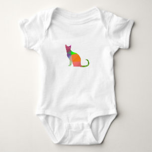 Laag Poly Katten Silhouet Romper