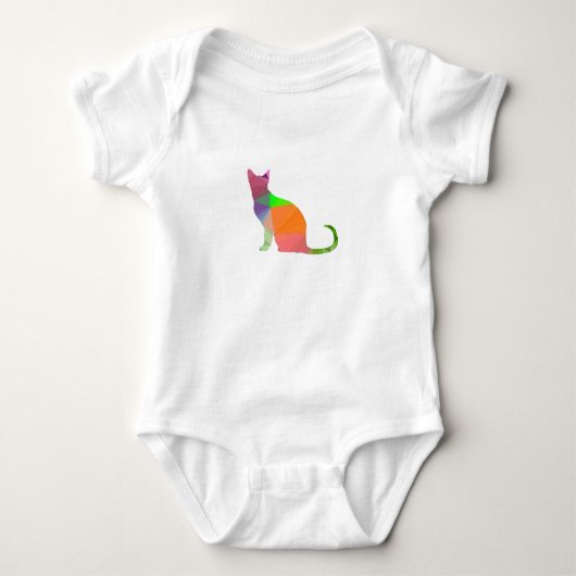 Laag Poly Katten Silhouet Romper (Voorkant)