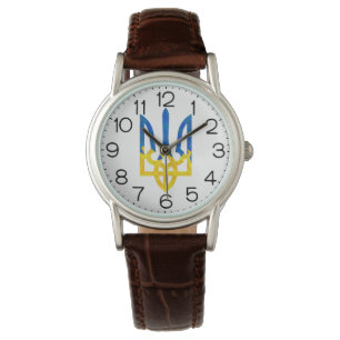 Laag polygoon Oekraïense drietand Horloge