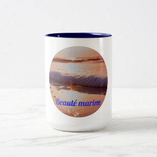 Laag zon marine schoonheid tweekleurige koffiemok