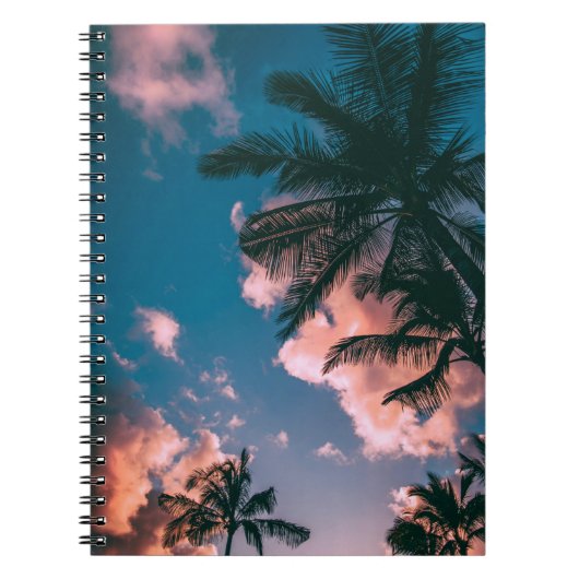 Laaghoekfoto van palmbomen notitieboek (Voorkant)