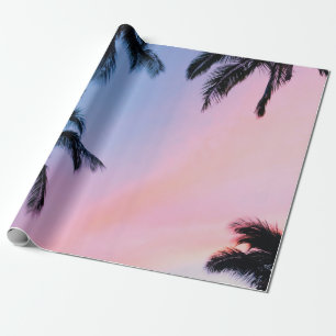 Laaghoekfotografie-kokokokosbomen tijdens gouden g cadeaupapier