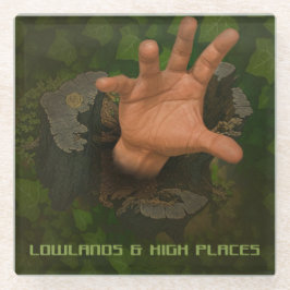 Laagland en hoge plaatsen glazen onderzetter