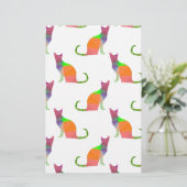 Laagpoly Cat Silhouette Pattern Briefpapier (Staand voorkant)