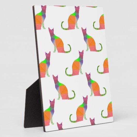 Laagpoly Cat Silhouette Pattern Fotoplaat (Zijkant)