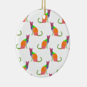 Laagpoly Cat Silhouette Pattern Keramisch Ornament (Rechts)