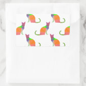 Laagpoly Cat Silhouette Pattern Rechthoekige Sticker (Tas)