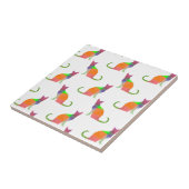 Laagpoly Cat Silhouette Pattern Tegeltje (Zijkant)