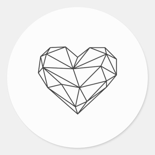 Laagpoly hart ronde sticker (Voorkant)