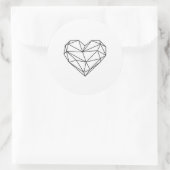 Laagpoly hart ronde sticker (Tas)