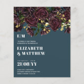 Laagste begrotingsbruiloft FLYERS Dark Plum Marsal (Voorkant)