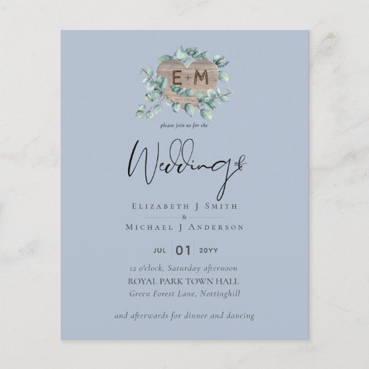 Laagste BUDGET Eucalyptus Groene Hart Trouwflorali Flyer (Voorkant)