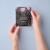 Laagste budgettaire bruiloft FLYERS Black Pink Flo (Hand)