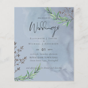 LAAGSTE GEPRIJSDE olifantenbladeren Dusty Blue Wed Flyer