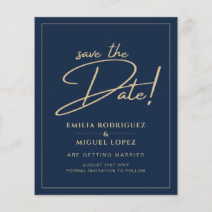 Laagste GOLD-TEKST Modern sparen de data Flyer