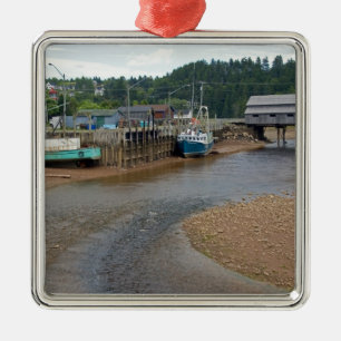 Laagwater in de Fundybaai bij St. Martins, New Metalen Ornament